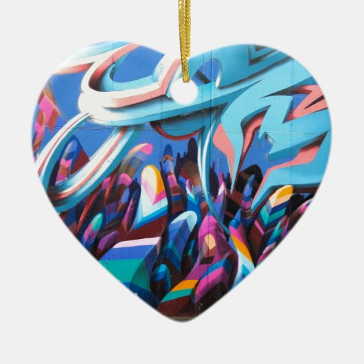 Mooie Graffiti Muur Keramisch Ornament (Voorkant)