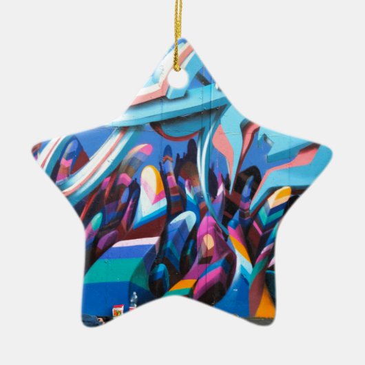Mooie Graffiti Muur Keramisch Ornament (Voorkant)