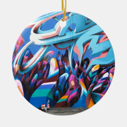 Mooie Graffiti Muur Keramisch Ornament (Voorkant)
