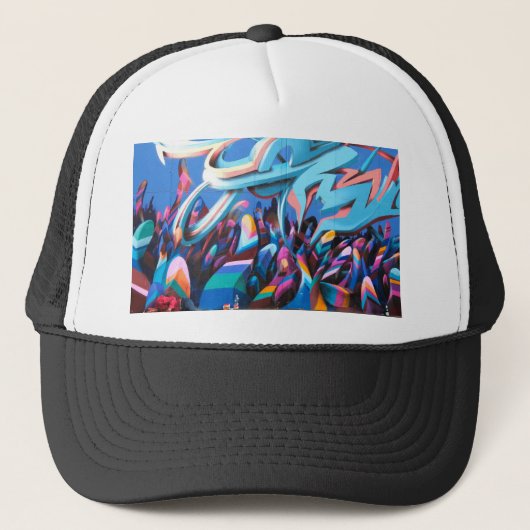Mooie Graffiti Muur Trucker Pet (Voorkant)