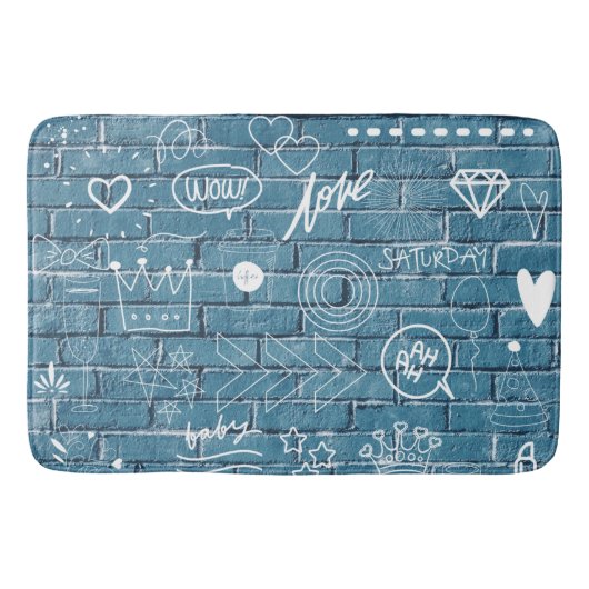 Mooie graffiti op Wall-groene kalligrafie Badmat (Voorkant)