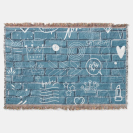 Mooie graffiti op Wall-groene kalligrafie Deken