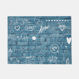 Mooie graffiti op Wall-groene kalligrafie Deurmat