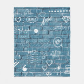 Mooie graffiti op Wall-groene kalligrafie Fleece Deken (Voorkant)