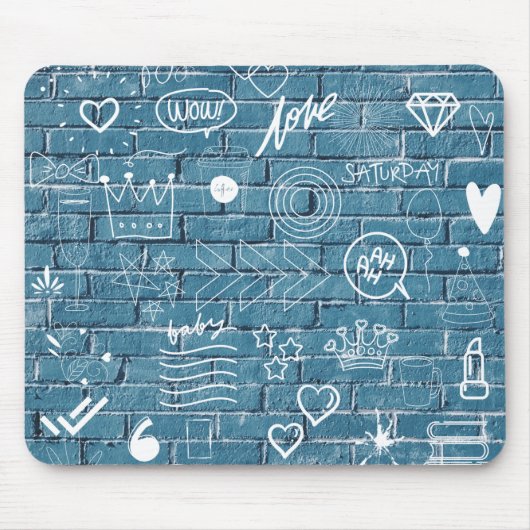 Mooie graffiti op Wall-groene kalligrafie Muismat (Voorkant)