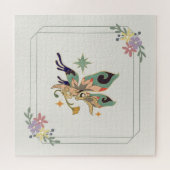 Mooie grafische vlinder, beige achtergrond legpuzzel (Horizontaal)