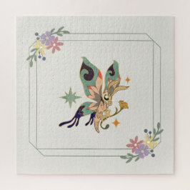 Mooie grafische vlinder, beige achtergrond legpuzzel