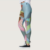 Mooie grafische vormgeving, volledige tekenafdrukk leggings (Links)