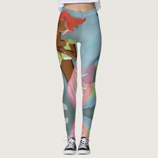 Mooie grafische vormgeving, volledige tekenafdrukk leggings (Voorkant)