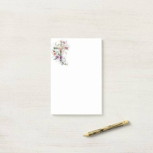 Mooie Graphic Art Crucifix Cross Christelijk Post-it® Notes (Op bureau)