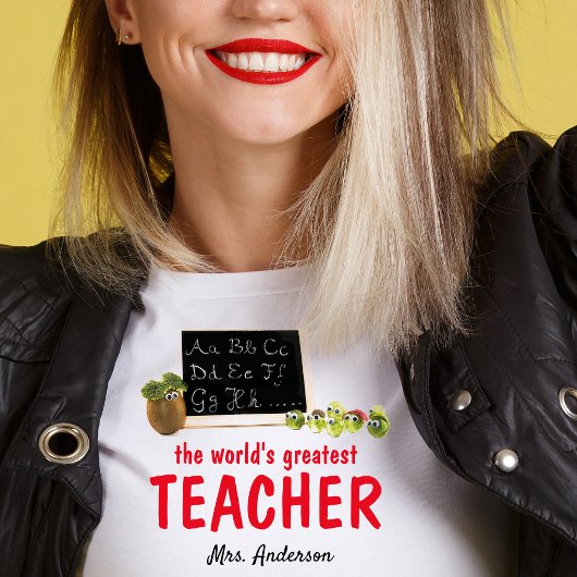 Mooie grappige beste leraar ooit aangepaste t-shir t-shirt
