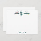 Mooie Grappige Buitenaardse Persoonlijke Briefpapi Notitiekaartje (Voorkant / Achterkant)