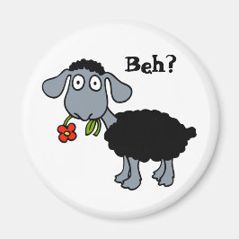 Mooie Grappige Cartoon Zwarte Schaap Bloem Aanpasb Magneet