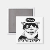 Mooie grappige coole kat 1 magneet (Voorkant / Achterkant)