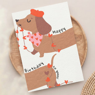 Mooie Grappige Dachshund Verjaardagskaart Hondenli Feestdagenkaart