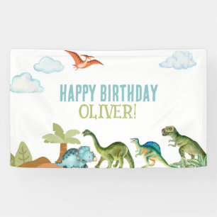 Mooie Grappige Dinosaur Happy Verjaardag Borden &  Spandoek