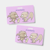 Mooie grappige eekhoorns cartoonillustratie badge (Voor- en achterkant)