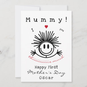Mooie Grappige Eerste Moederdagkaart Feestdagenkaart