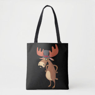 Mooie Grappige Elandhoed Snor Dierenliefhebber Tote Bag