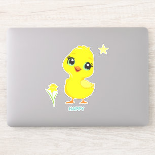 Mooie Grappige Gelukkige Kuiken Sticker