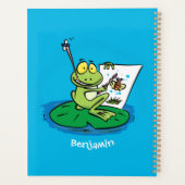 Mooie grappige groene kikker cartoonillustratie  planner (Achterkant)