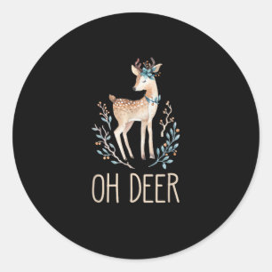 Mooie Grappige Herten Oh Hert Modern Design Ronde Sticker