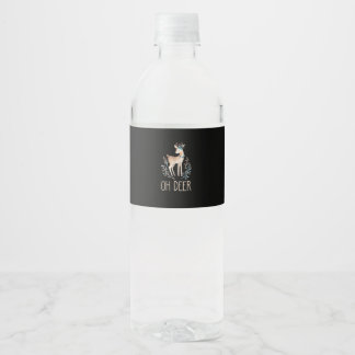 Mooie Grappige Herten Oh Hert Modern Design Waterfles Etiket