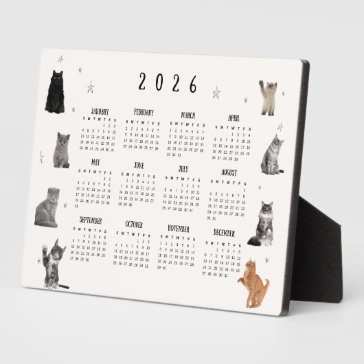 Mooie Grappige Kat 2026 Agenda Fotoplaat (Zijkant)