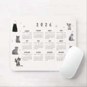 Mooie Grappige Kat 2026 Agenda Muismat (Met muis)