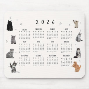 Mooie Grappige Kat 2026 Agenda Muismat