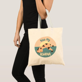 Mooie Grappige Kat Yoga Asana Meditatie Boodschapp Tote Bag