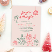 Mooie Grappige Kerst Krabbeltjes Vakantie Feestje Kaart