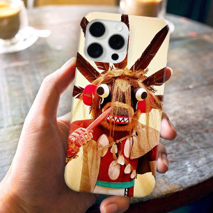 Mooie grappige lollige gezicht houten kachina pop iPhone 16 pro max hoesje
