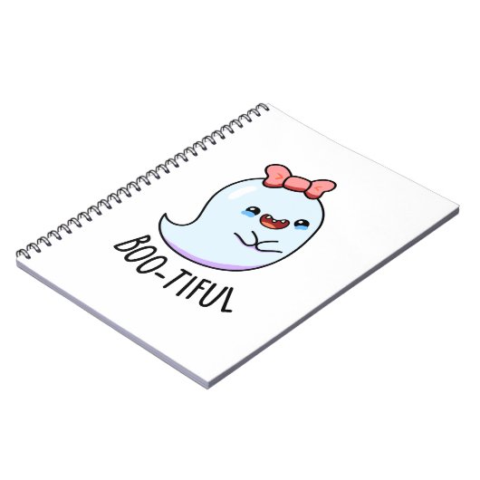 Mooie Grappige Meisjesachtige Halloween Geest Punt Notitieboek (Linkerzijde)