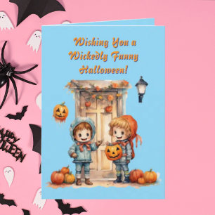 Mooie grappige moderne foto Halloween-kaarten voor Kaart
