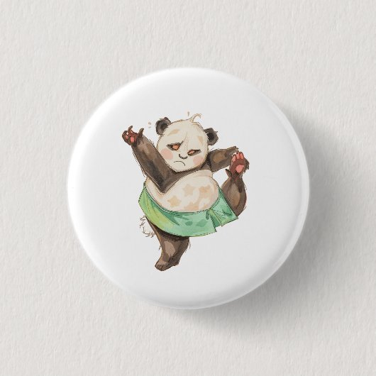 Mooie grappige panda ballerina speld badge ronde button 3,2 cm (Voorkant)