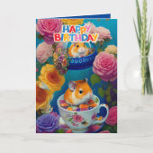 Mooie Grappige Syrische Hamsters Verjaardagskaart Kaart (Voorkant)