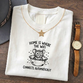 Mooie Grappige Wifi Thuis Muis T-Shirt