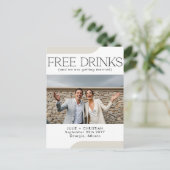 Mooie gratis Drinken bruiloft Bewaar de datum Briefkaart (Staand voorkant)