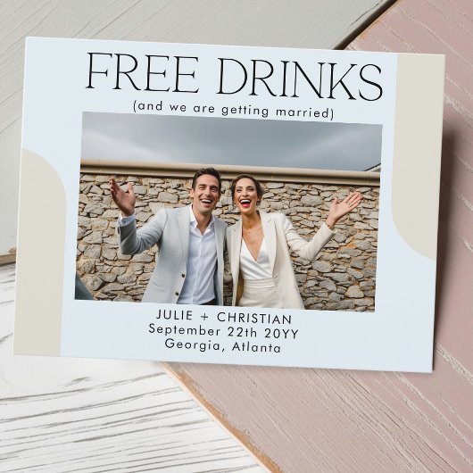 Mooie gratis Drinken bruiloft Bewaar de datum Briefkaart