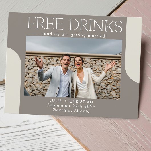 Mooie gratis Drinken bruiloft Bewaar de datum Briefkaart