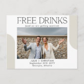 Mooie gratis Drinken bruiloft Bewaar de datum Briefkaart (Voorkant)