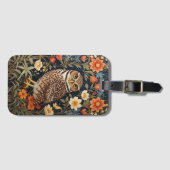 Mooie gravende uil William Morris Geïnspireerd Bagagelabel (Voorkant (horizontaal))