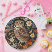 Mooie gravende uil William Morris Geïnspireerd Papieren Bordje (Feest)