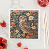 Mooie gravende uil William Morris Geïnspireerd Servet (Insitu)