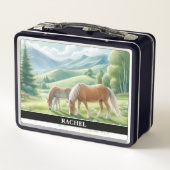 Mooie grazende paarden (Achterkant)