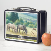 Mooie grazende paarden (In situ)