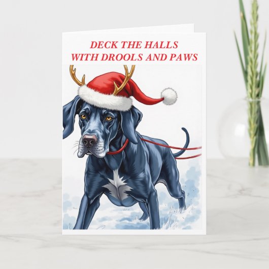 Mooie Great Dane Kerst  Kaart (Voorkant)