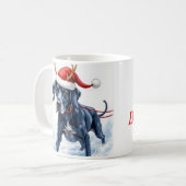 Mooie Great Dane Kerst Koffiemok (Voorkant links)