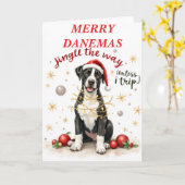 Mooie Great Dane Kerstkaart Kaart (Gele Bloem)